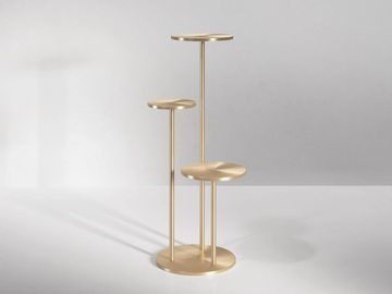 ORION - Round metal side table by Secolo - view 2
