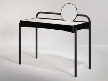 ROLL - Walnut and brass vanity table by Secolo - view 2