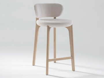 RICHMOND - High fabric stool with footrest by Secolo - view 2