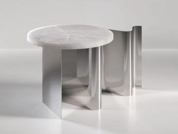 SKETCH - Round metal coffee table by Secolo - view 2