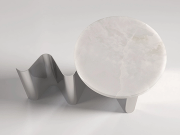 SKETCH - Round metal coffee table by Secolo - view 3