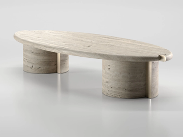 TAYMA X - Low oval stone coffee table by Secolo - view 2