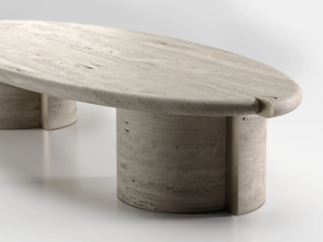 TAYMA X - Low oval stone coffee table by Secolo - view 3