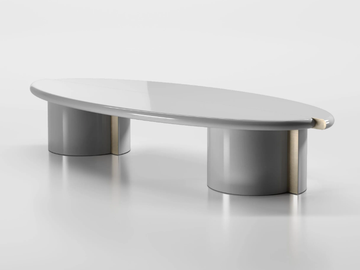 TAYMA - Oval low wooden coffee table by Secolo - view 2