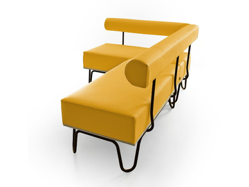 LESLIE - Upholstered modular bench with back by Sedex - view 2