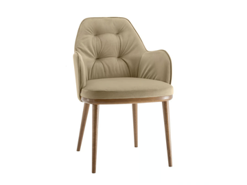 LAIN - Upholstered tufted wooden chair with armrests by Sedex - view 2