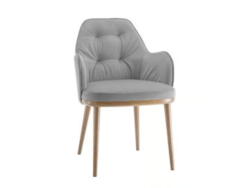 LAIN - Upholstered tufted wooden chair with armrests by Sedex - view 3