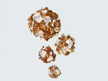 CALATHEA ORBIFOLIA - LED handmade bronze pendant lamp by Serip - view 3