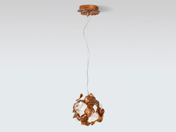 CALATHEA ORBIFOLIA - LED handmade bronze pendant lamp by Serip - view 2