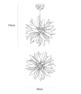 DANDELION FLOCCUS MEDIUM - LED handmade bronze pendant lamp by Serip - view 3