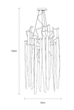 WATERFALL STRAW SINGLE - Handmade bronze pendant lamp by Serip - view 3