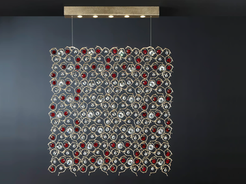 DIAMOND PERSA SQAURE - Halogen bronze pendant lamp with crystals by Serip - view 2