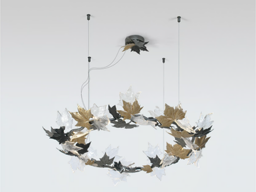FOLIO CROWN - Handmade bronze pendant lamp by Serip - view 2