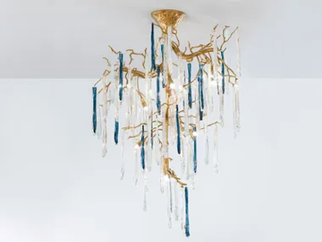 GLAMOUR ICE CRYSTALS MEDIUM - Handmade bronze pendant lamp by Serip - view 2