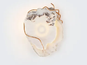 ORIGEM HADEAN SMALL - Handmade natural stone and bronze wall light by Serip - view 2