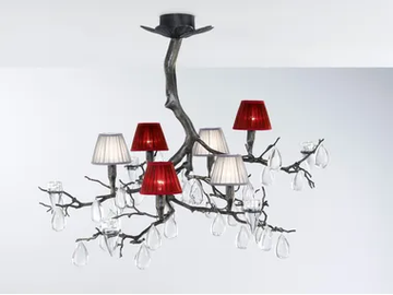 FASCINIUM SLEET SMALL - Halogen bronze pendant lamp with crystals by Serip - view 2