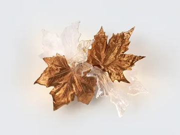 FOLIO LEAVES DOUBLE COUPLE - LED handmade bronze wall light by Serip - view 2