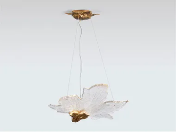 FOLIO PALM SMALL - Handmade bronze pendant lamp by Serip - view 2
