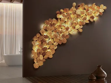 PATHLEAF CRESCENT EXTRA LARGE - LED handmade bronze wall lamp by Serip - view 2