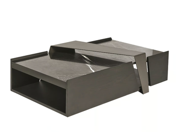 DEEP - Rectangular Sahara Noir marble coffee table by Shake - view 2