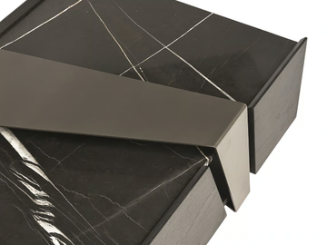 DEEP - Rectangular Sahara Noir marble coffee table by Shake - view 3