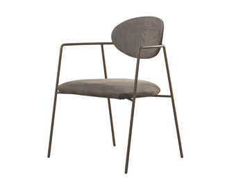 EDEN - Upholstered nabuk chair with armrests by Shake - view 2