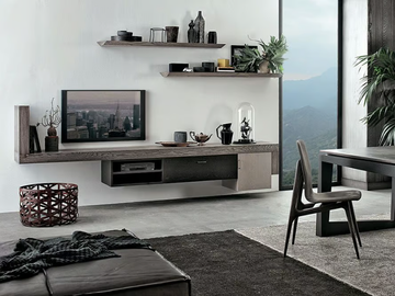 LINE - Wall-mounted wooden day system with shelves by Shake - view 2
