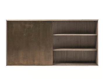PRISM - Suspended wooden highboard with sliding doors by Shake - view 2