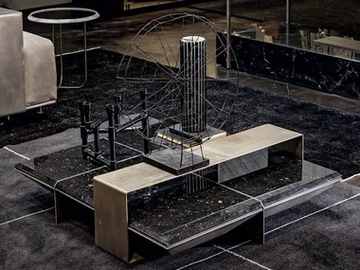 BROK - Low Nero Marquina marble coffee table by Shake - view 2