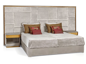 CASANOVA - Double bed with integrated nightstands with upholstered headboard by Sicis - view 2