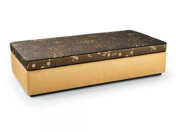 HECTOR - Upholstered rectangular leather pouf by Sicis - view 2