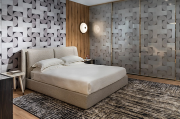 HUG - Fabric double bed with upholstered headboard by Sicis - view 3