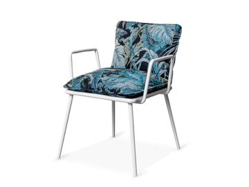 LIPARI - Upholstered fabric garden chair with armrests by Sicis - view 2