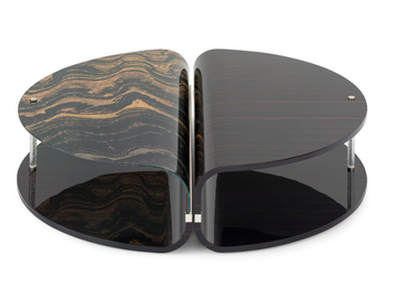 MARS - Wood and glass coffee table by Sicis - view 2