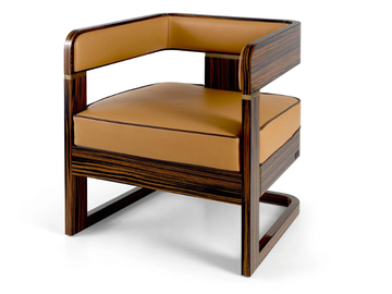 OLIMPIA - Leather easy chair with armrests by Sicis - view 2