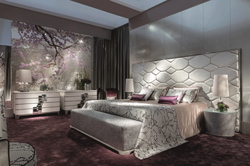 OYSTER HOLLYWOOD - Fabric double bed with upholstered headboard by Sicis - view 3
