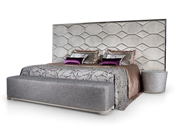 OYSTER HOLLYWOOD - Fabric double bed with upholstered headboard by Sicis - view 2