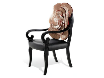 TRONE - Upholstered fabric chair with armrests by Sicis - view 2