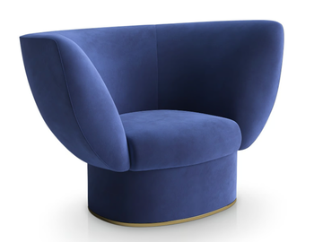 TULIPA - Velvet armchair with armrests by Sicis - view 2