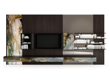 BLADE DAY SYSTEM - Ebony TV wall system by Sicis - view 2