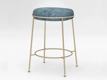 AMARETTO - Velvet barstool with integrated cushion by Sicis - view 2