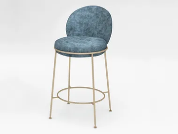 AMARETTO - Velvet barstool with back by Sicis - view 2