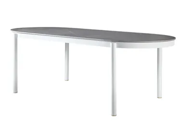 OUTLINE - Oval glass and aluminium garden table by Sifas - view 2