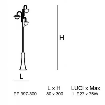 LAMPARA EP 397 - Murano glass garden lamp post by Siru - view 3