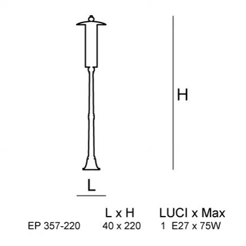 RETE EP 357 - Murano glass garden lamp post by Siru - view 3