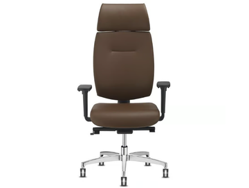 FRESH - Upholstered leather office chair with headrest by Sitland - view 2