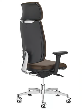 FRESH - Upholstered leather office chair with headrest by Sitland - view 3