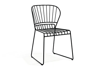 RESÖ - Sled base garden chair in steel and Batyline by Skargaarden - view 3