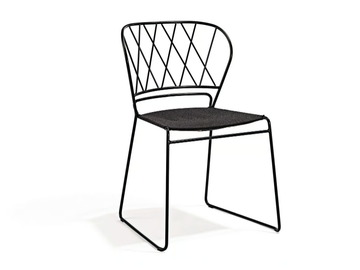 RESÖ - Sled base garden chair in steel and Batyline by Skargaarden - view 2