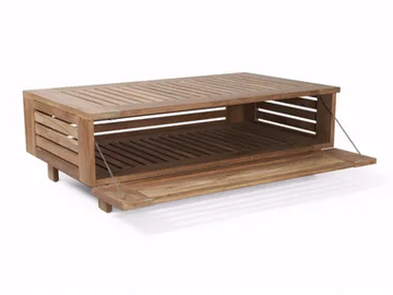 SKANÖR - Rectangular teak garden side table with storage space by Skargaarden - view 2